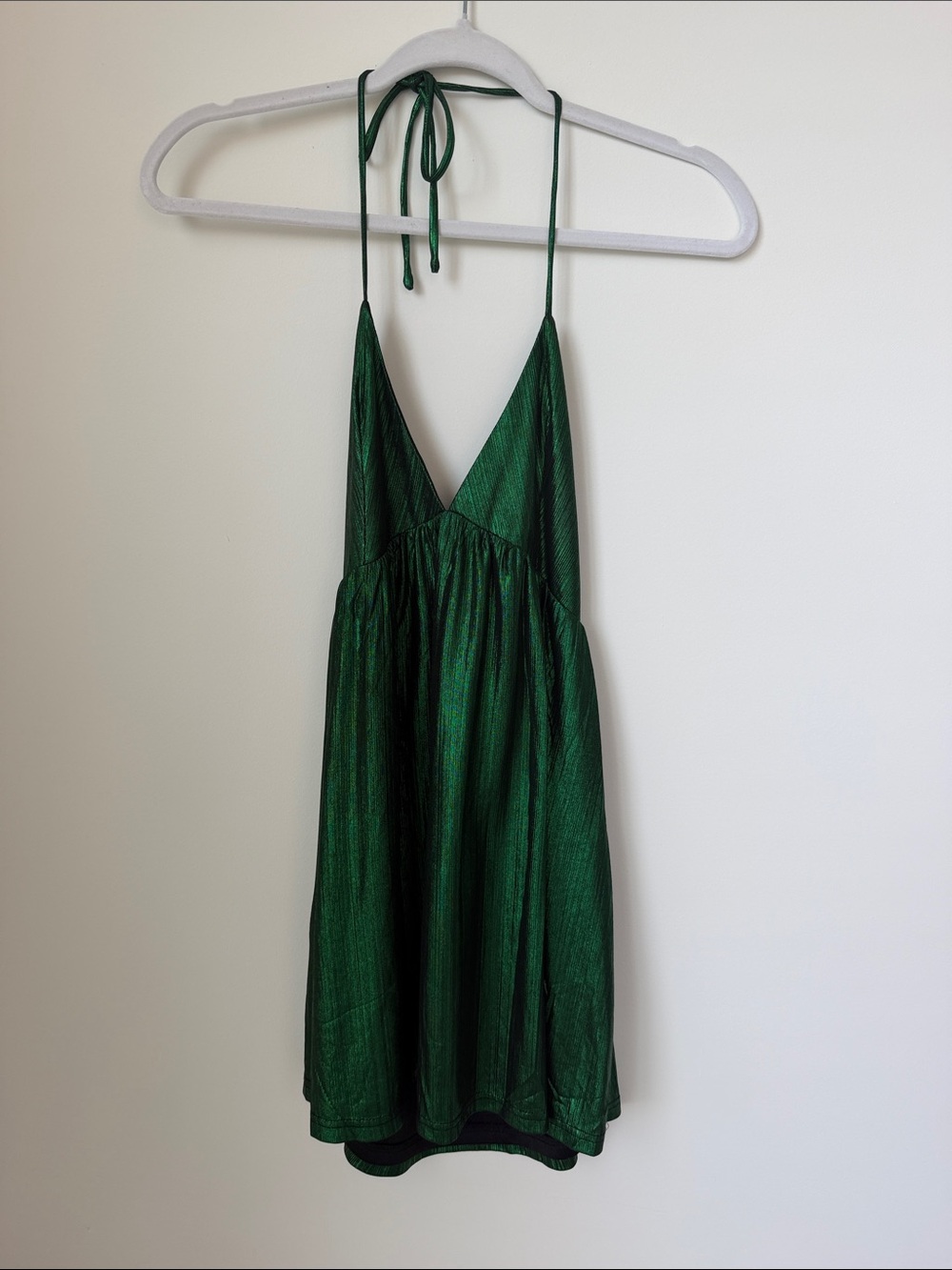 Superdown green sparkly mini dress